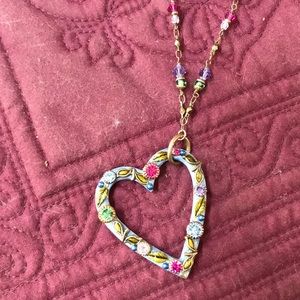 Michal Golan Heart Pendant on Beaded Chain
